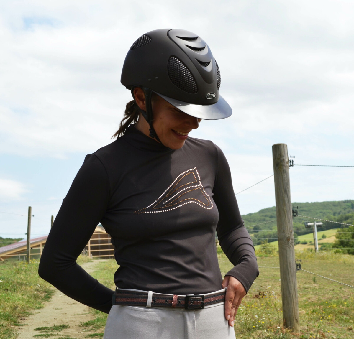 ceinture biothane chocolat a paillettes noires chocolat modele