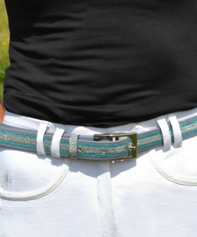 ceinture biothane gris a paillettes bleu givre grises modele