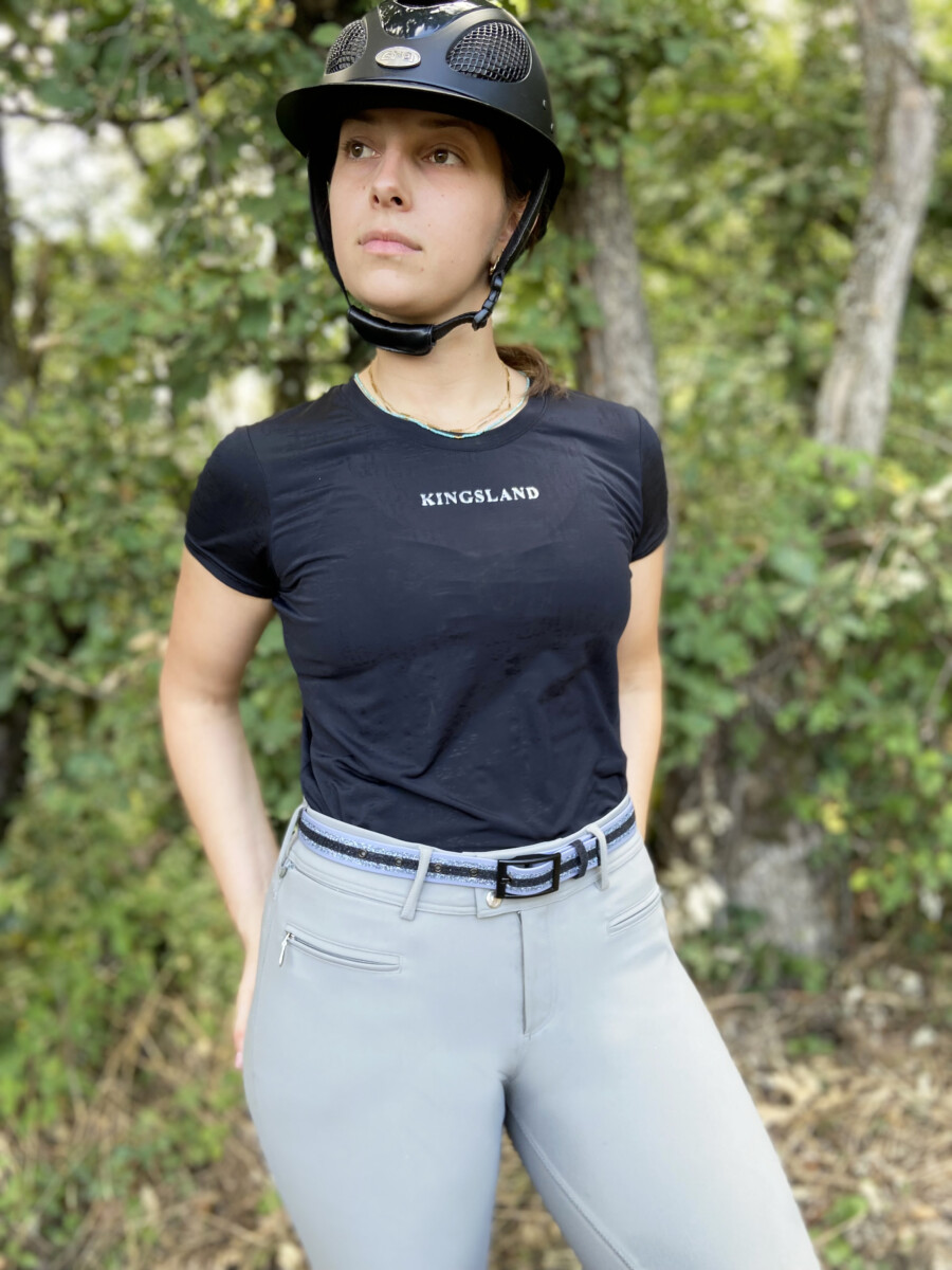 ceinture biothane gris doux a paillettes grises foncées noires