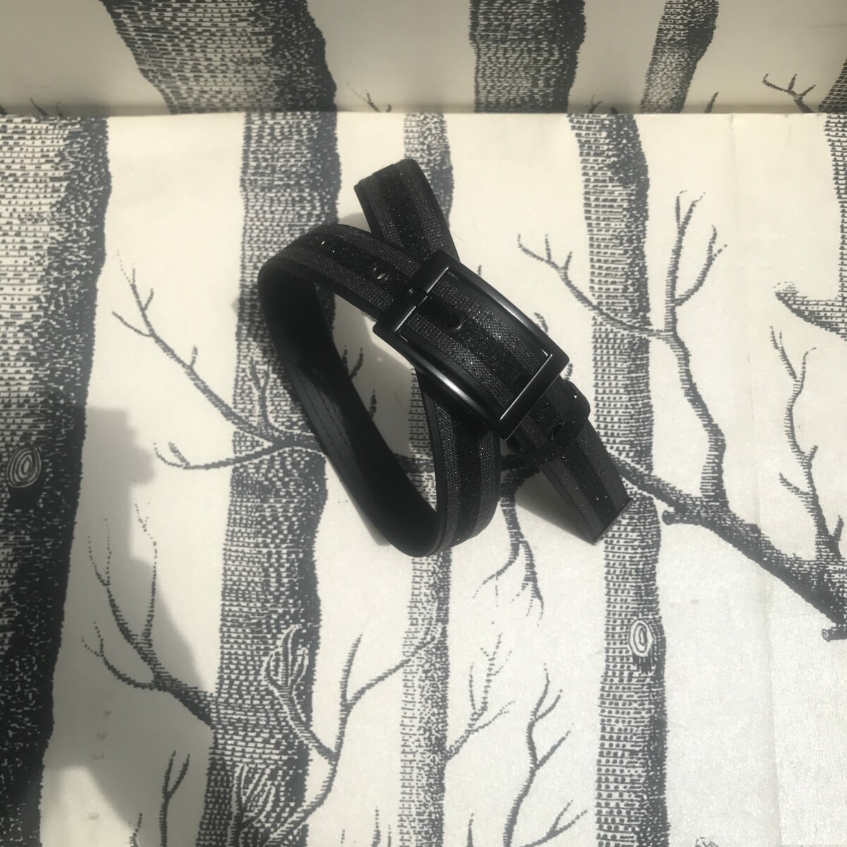 ceinture biothane noir-a paillettes swaro gris noires s