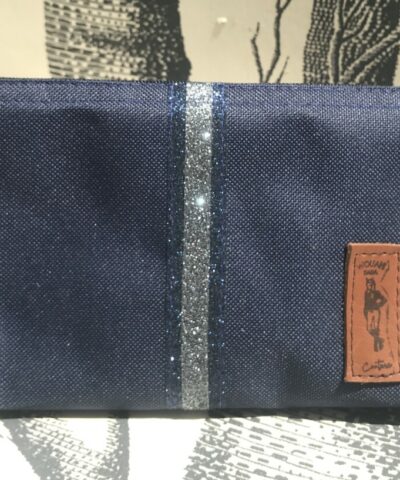 pochette de ceinture pour téléphone équitation bleu marine paillettes bleu nuit grises