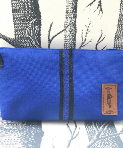 pochette de ceinture pour téléphone équitation bleu vif paillettes noires bleu roi