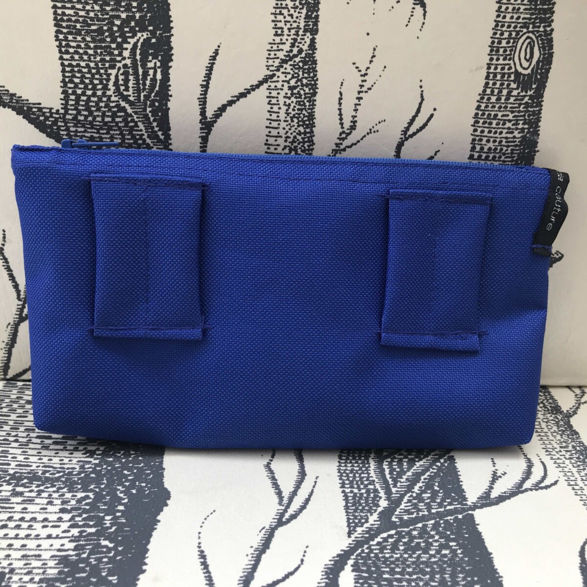 pochette de ceinture pour téléphone équitation bleu vif paillettes noires bleu roi verso