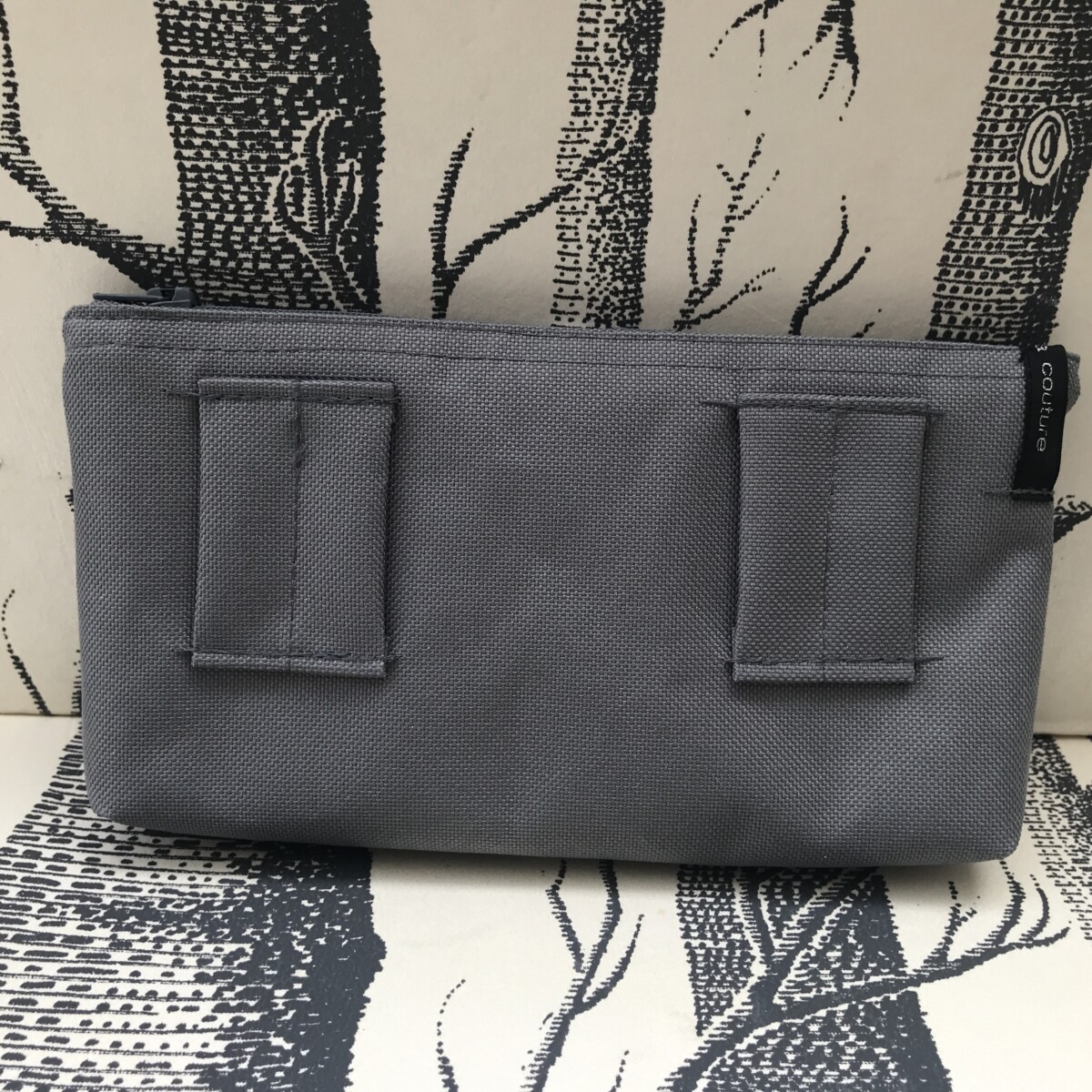 pochette de ceinture pour téléphone équitation gris paillettes bleu givré grises verso